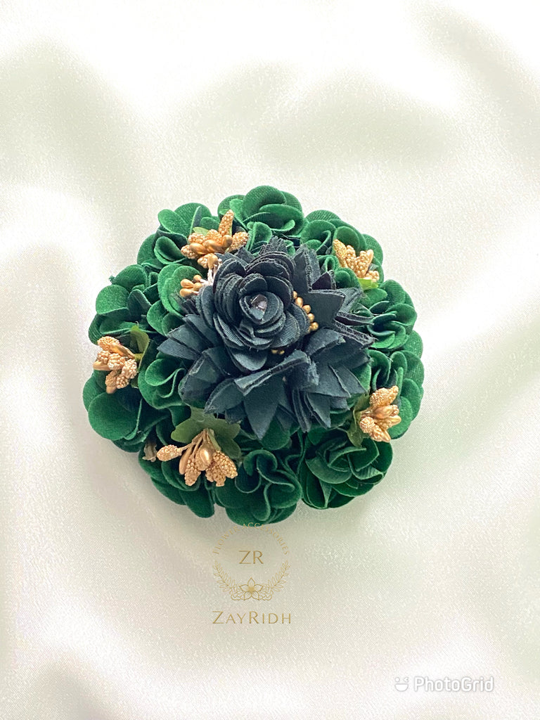 Emerald Green Flower Bun