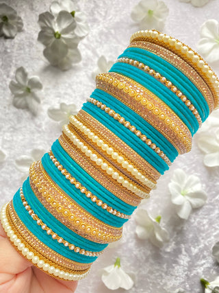 Pearl Turquoise Bangle Set