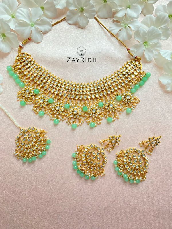 Raima Mint Green Necklace Set