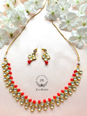 Maroon Necklace Set and Earrings N02