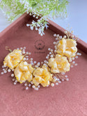 beige flower hair gajra for asian wedding