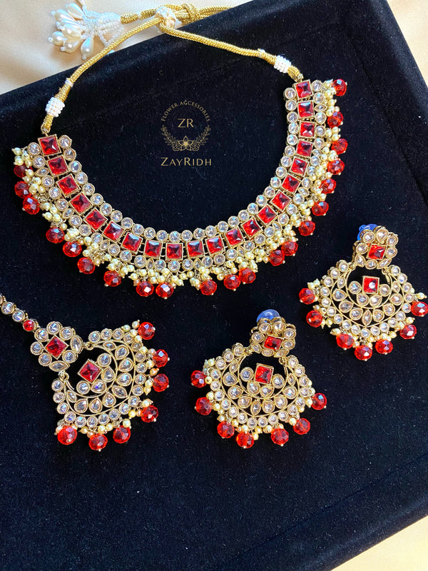 Zarin Red Necklace Set