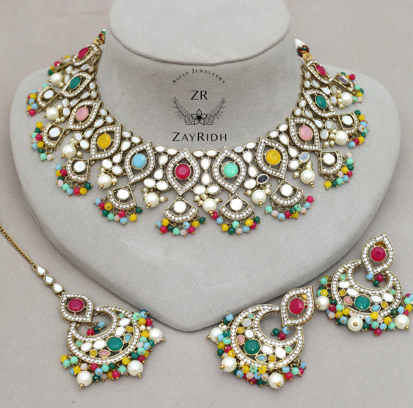 multi color formal necklace set