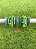 Emerald Green Flower Bangles
