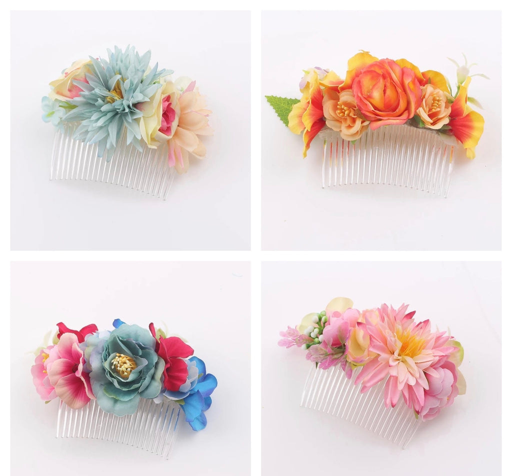 flower hair comb