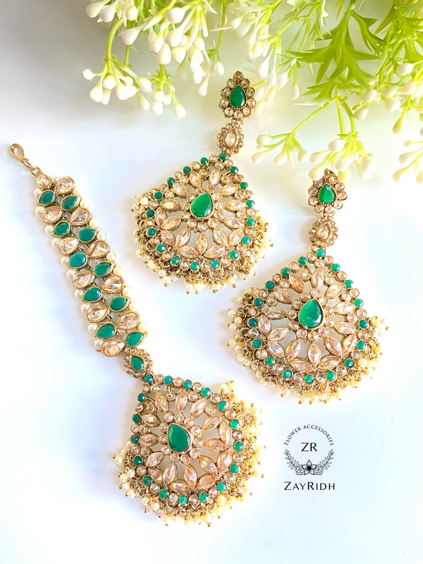Sahera Green Earrings Set
