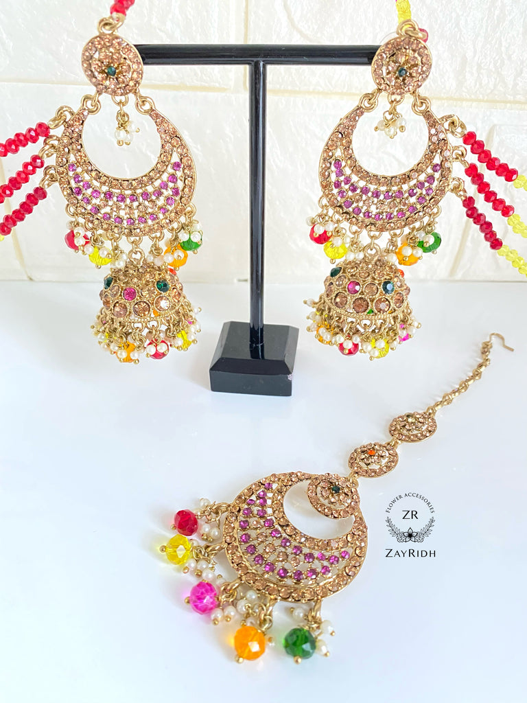 Jhumka Tikka Earrings Set