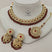 maroon choker necklace set with jhumka and tikka