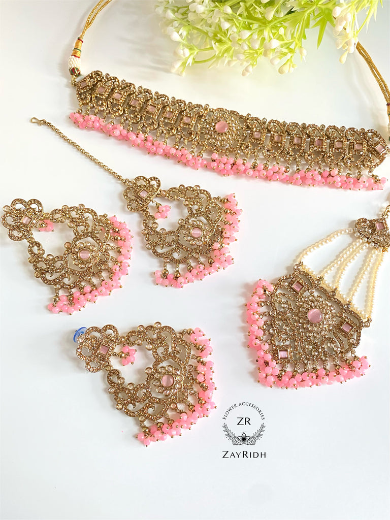 Pink Indian bridal Necklace Set