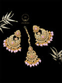 Baby Pink Earrings and Tikka Set 