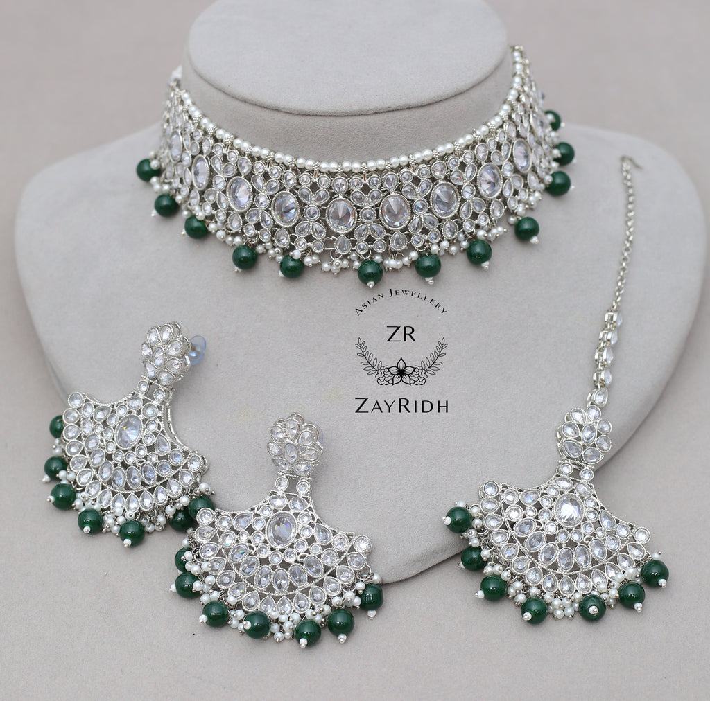 Green Indian jewellery set