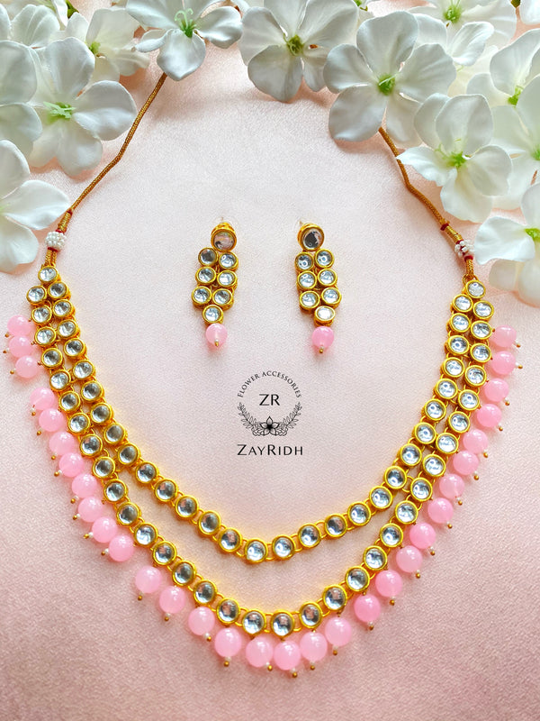 Pink Necklace & Earring Set N07