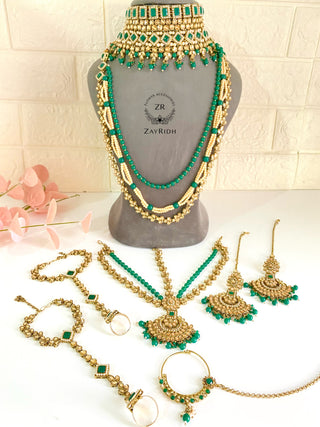 Diyah Green Bridal Necklace Set