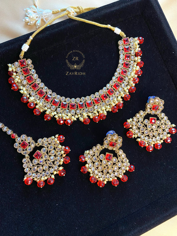 Zarin Red Necklace Set